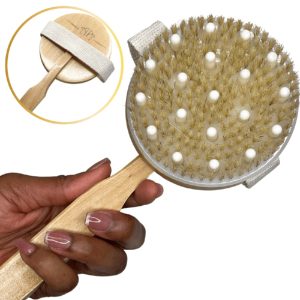NATURAL DRY BRISTLE BRUSH | 18″ LONG DETACHABLE HANDLE